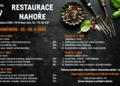 Týdenní menu v restauraci Nahoře 22.4.2024 – 26.4.2024